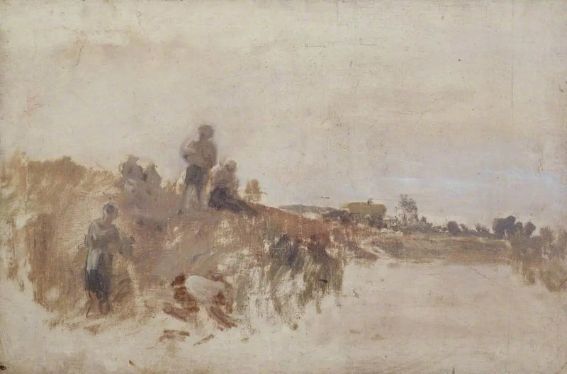رسم تخطيطي لـ 'عشاء الحصاد، بنك كينغستون' - ج. م. و. تيرنر