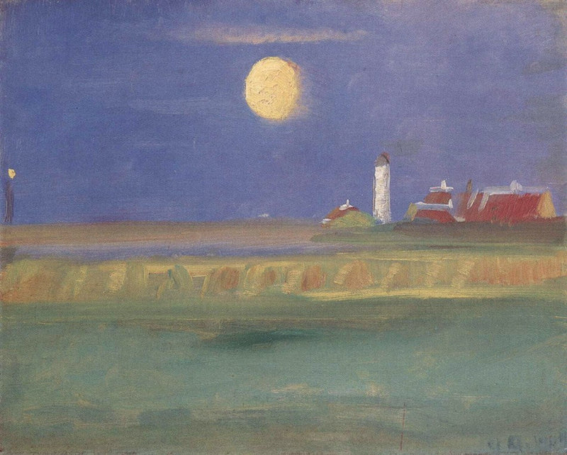 Soir de lune. Phare - Anna Ancher