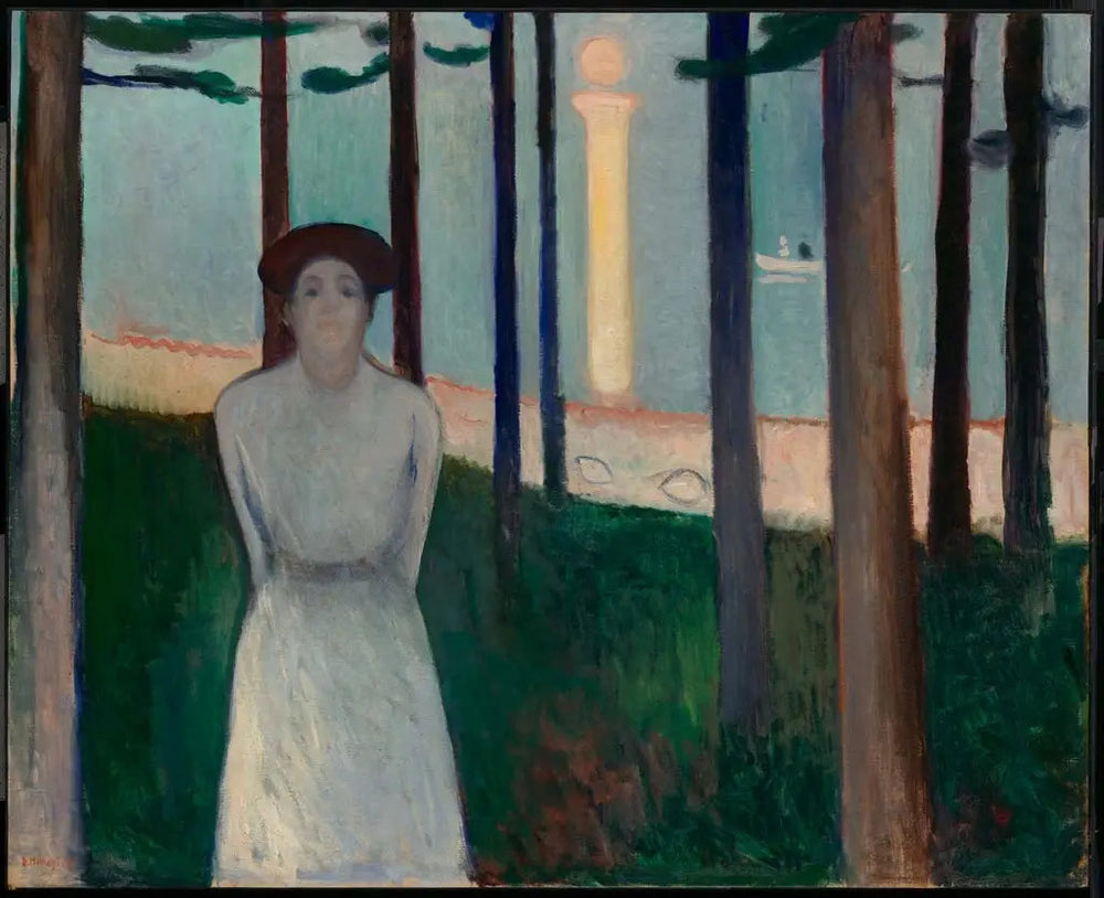 Songe d'une nuit d'été. La Voix - Edvard Munch image 1 tableau peint à l’huile sur toile