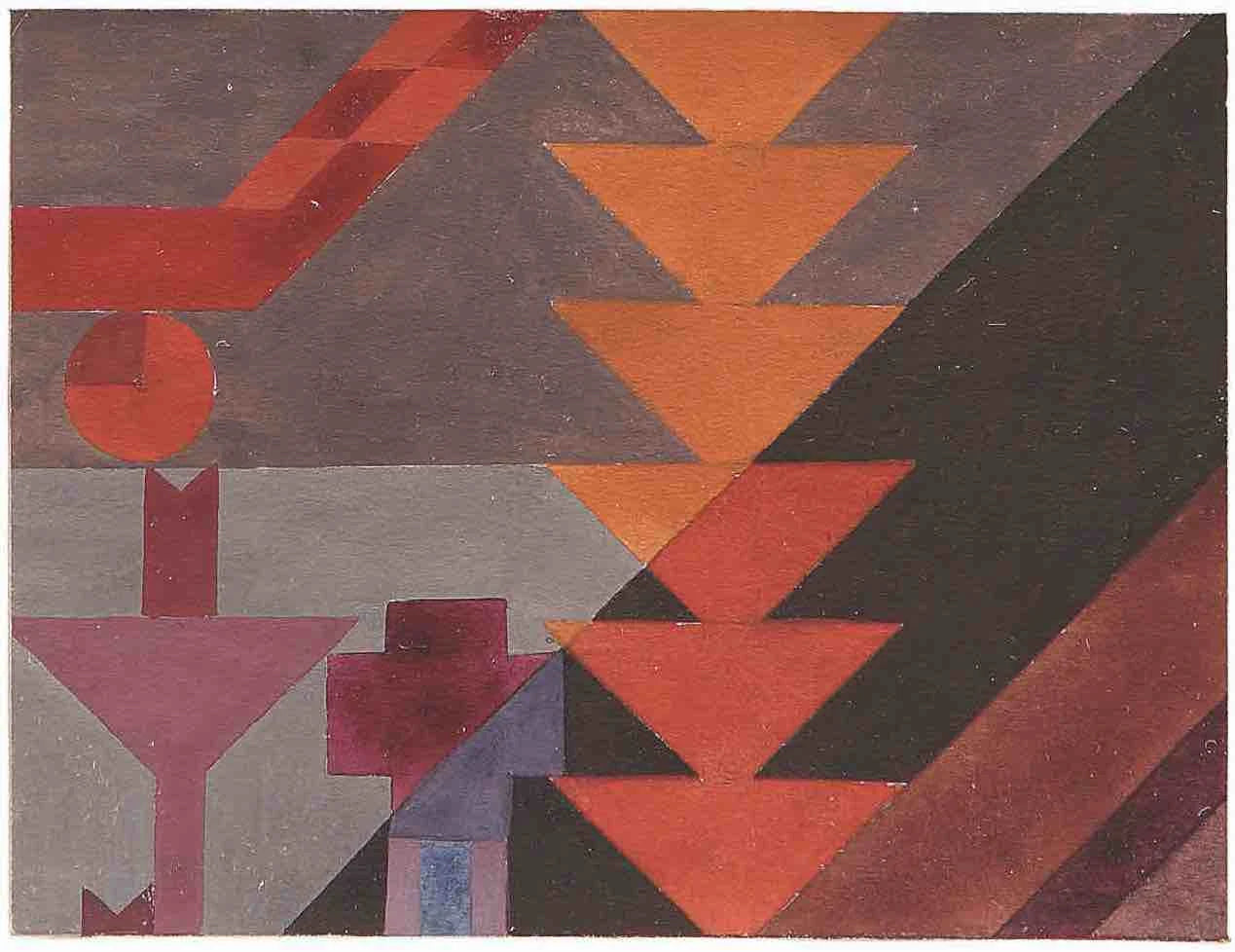 [Composition with Stacked Triangles (Fragment, used for a tapestry)], peinture de Sophie Taeuber-Arp