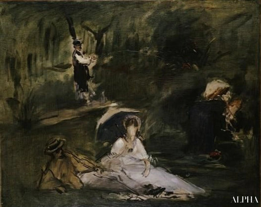 Sous les arbres (La sortie à la campagne) - Edouard Manet - Reproductions de tableaux et peintures haut de gamme