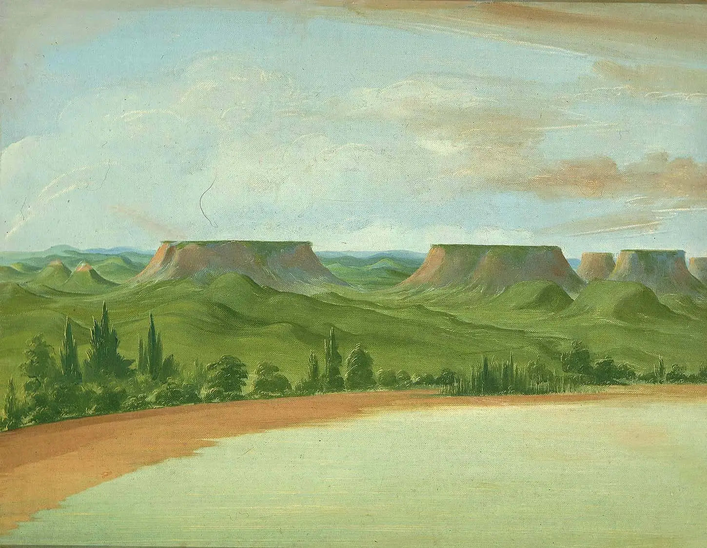 Square Hills à 1 200 milles au-dessus de Saint-Louis - George Catlin - Alpha Reproduction