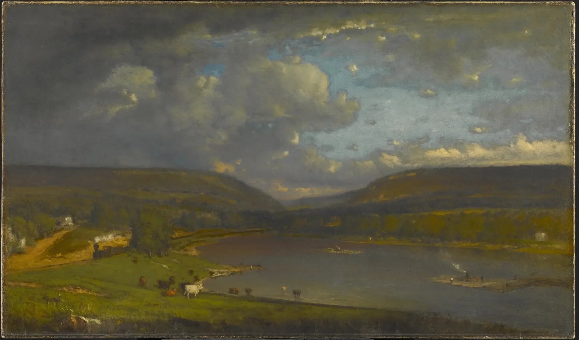Sur le fleuve Delaware - George Inness image 1 reproduction artisanale de tableau