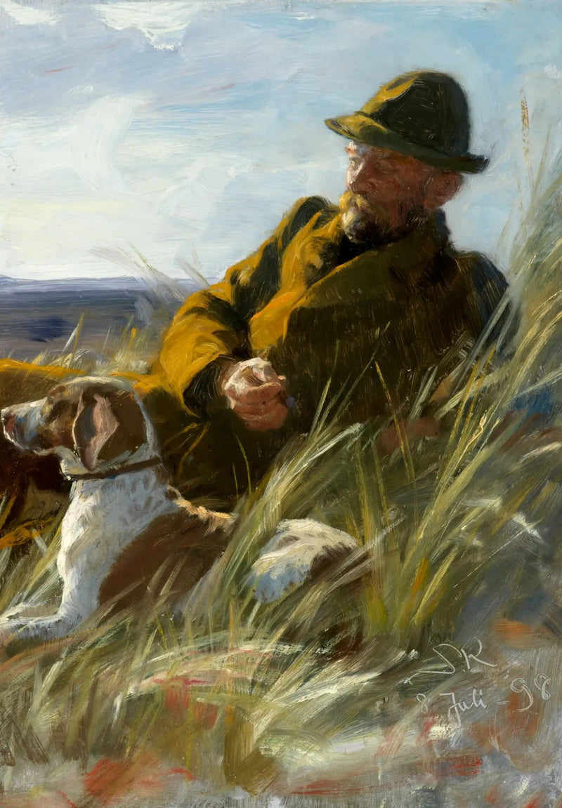 استبدال C. F. Dahlerup مع Jagthund. - Peder Severin Krøyer