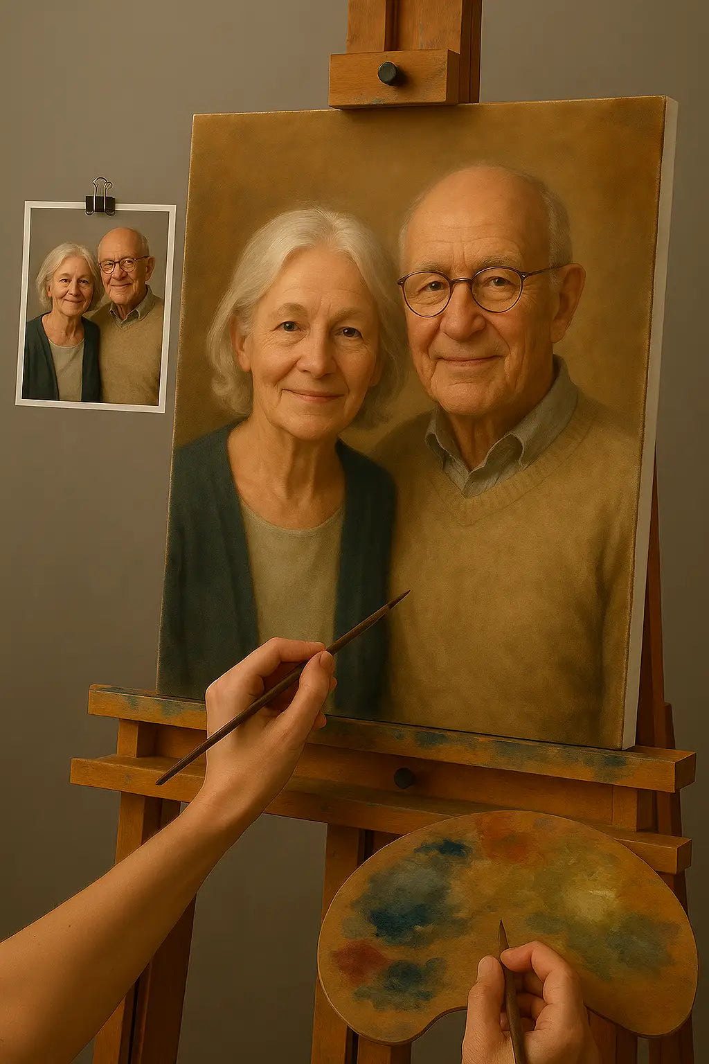 💑 Tableau personnalisé couple – Peinture à l’Huile Unique et Émotionnelle image 3 copie peinte à la main à l’huile