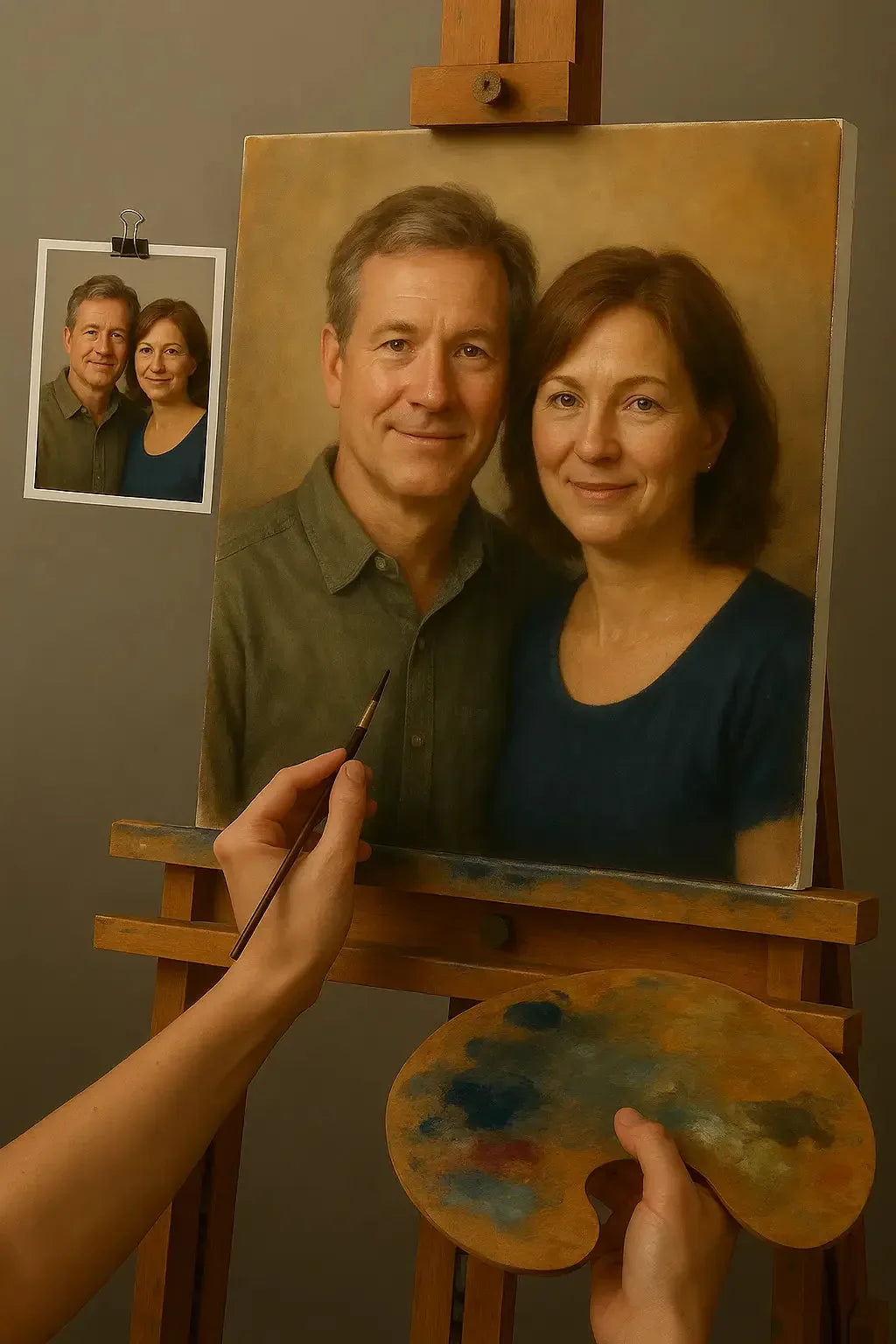 💑 Tableau personnalisé couple – Peinture à l’Huile Unique et Émotionnelle image 5 reproduction réalisée par Alpha Reproduction