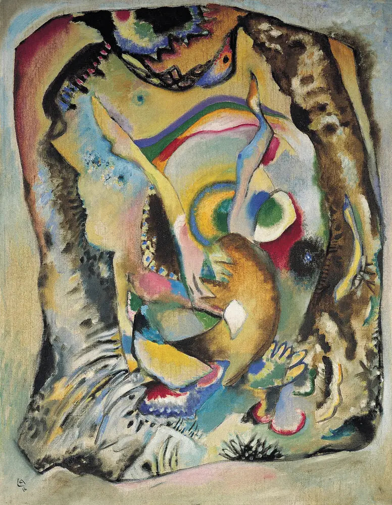 Reproduction du tableau « Tableau sur fond clair - Vassily Kandinsky » par Alpha Reproduction en peinture à l’huile