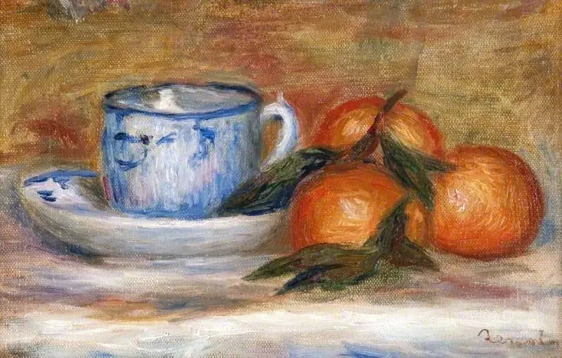 فنجان و mandarines - بيير-أوغست رينوار