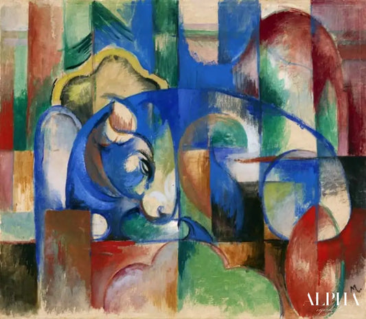 Taureau allongé - Franz Marc - Reproductions de tableaux et peintures haut de gamme