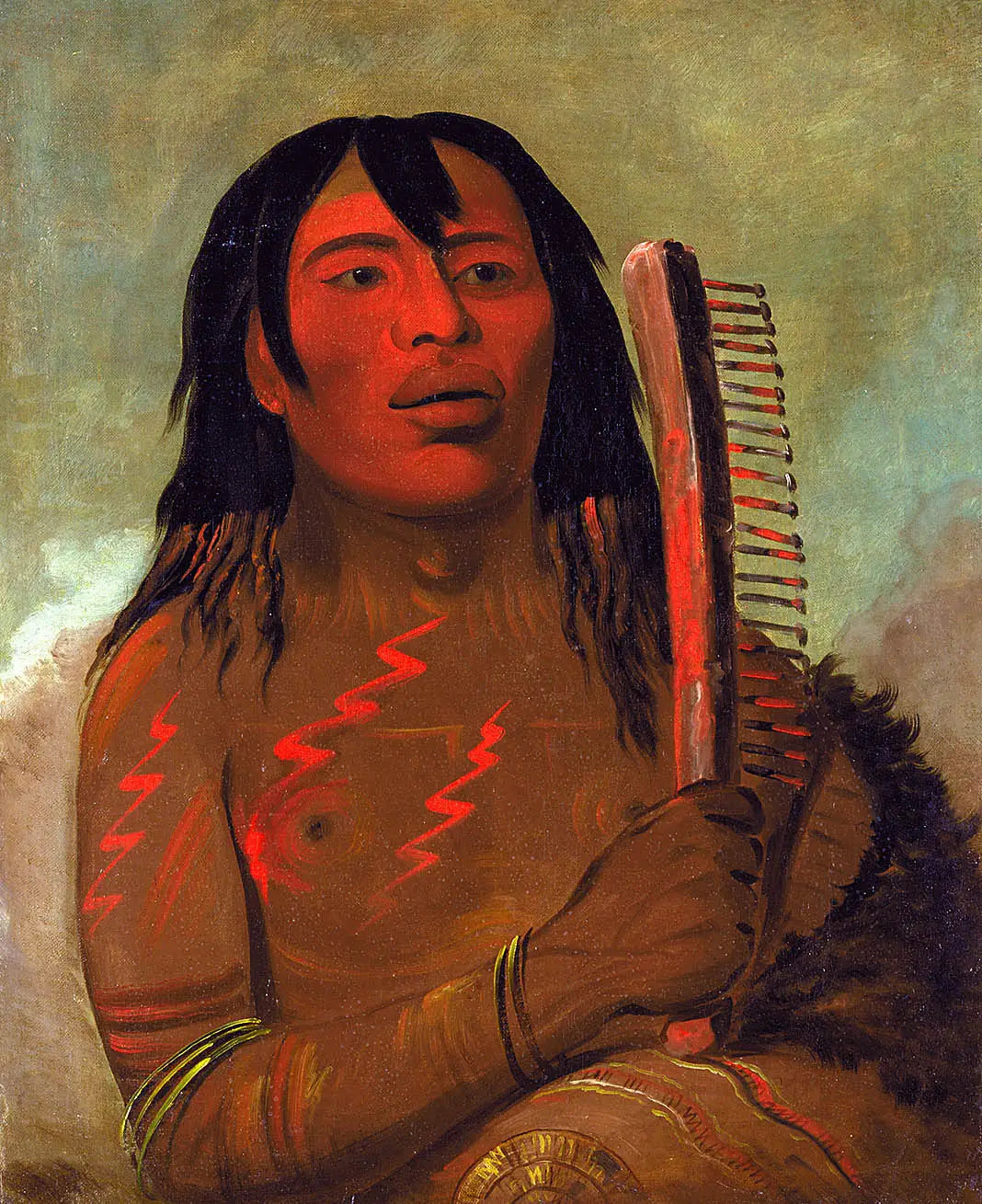 Tcha-dés-sa-ko-máh-pee, l'enfant de l'ours - George Catlin image 1 reproduction artisanale de tableau