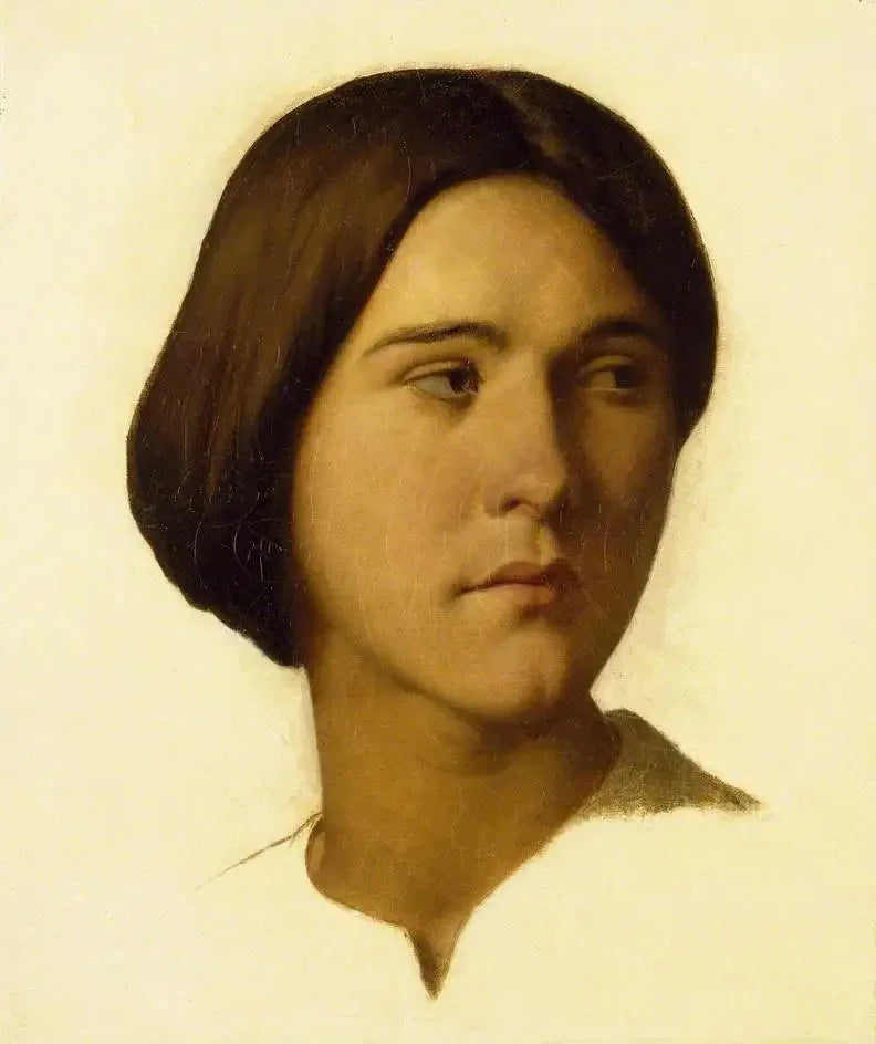 Tête d'une jeune femme - Hippolyte Flandrin image 1 tableau peint à l’huile sur toile