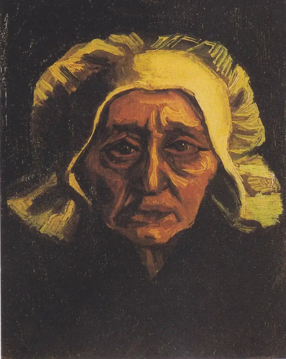Tête d'une vieille paysanne au bonnet blanc - Vincent van Gogh image 1 reproduction artisanale de tableau