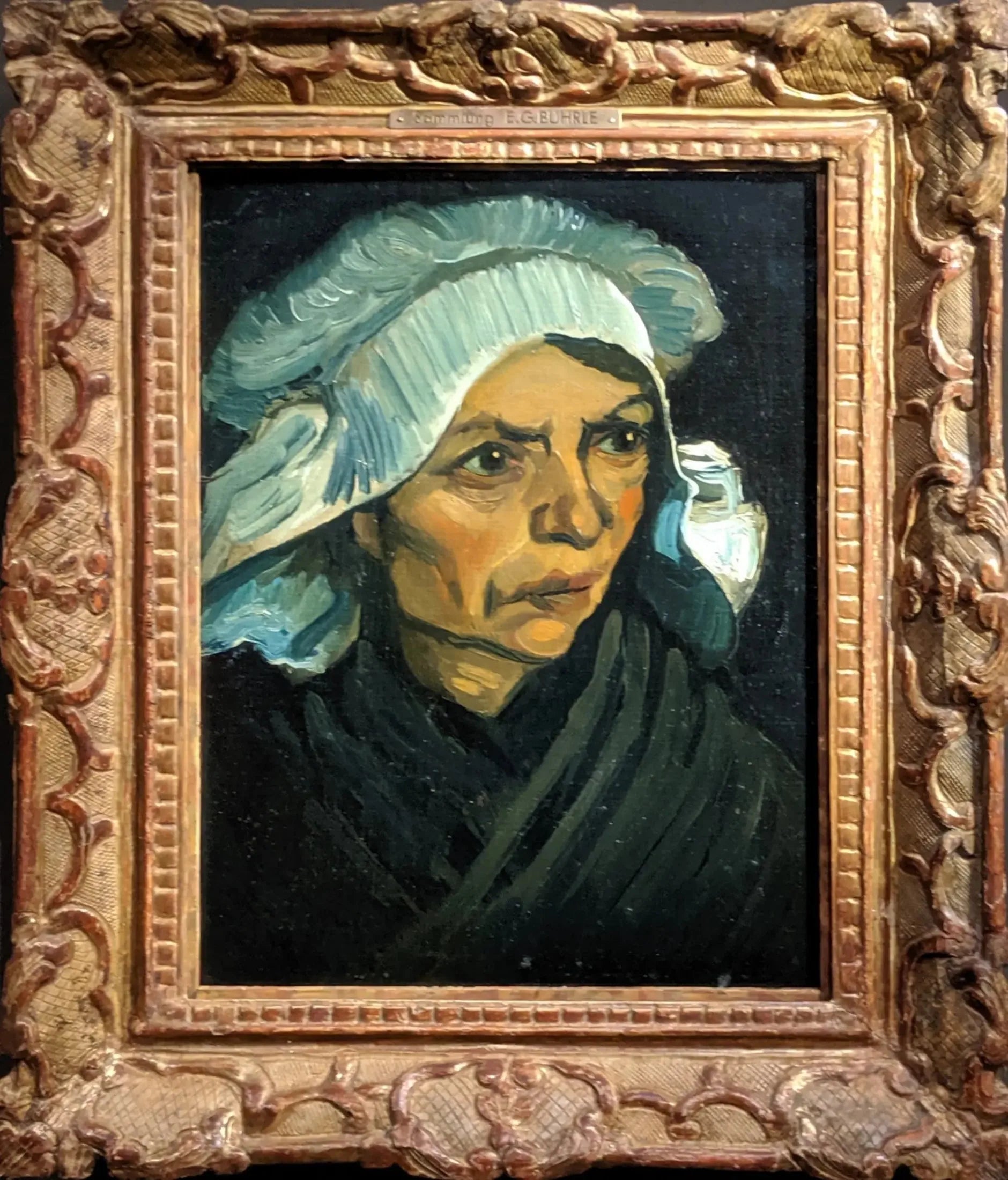 Tête de paysanne au bonnet blanc - Vincent van Gogh image 1 tableau peint à l’huile sur toile