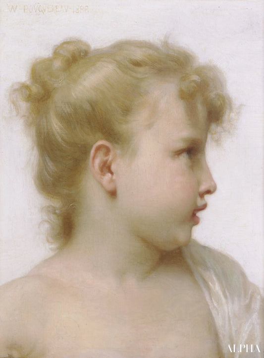 Tête d'une petite fille - William Bouguereau - Reproductions de tableaux et peintures haut de gamme