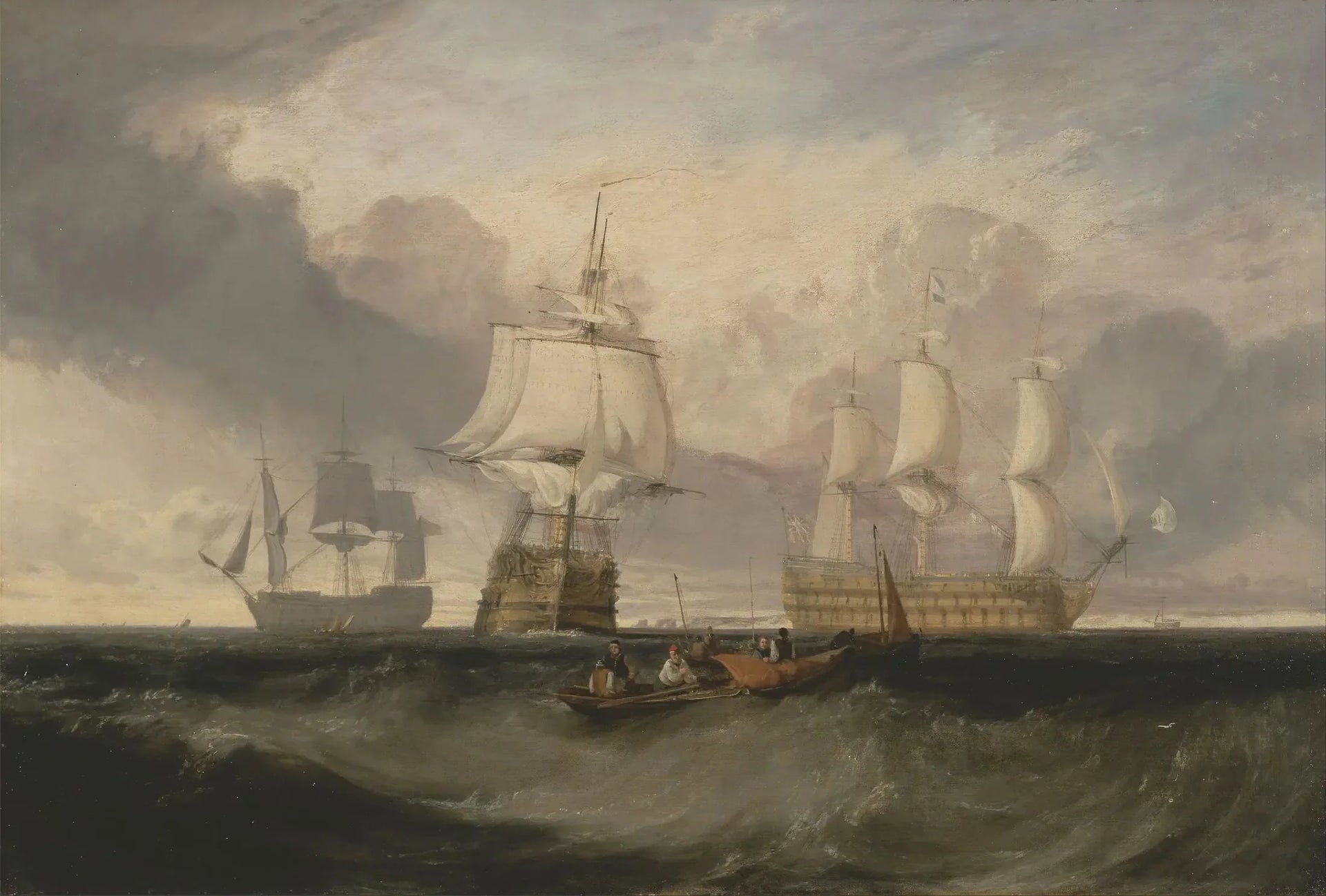 The Victory Returning from Trafalgar, in Three Position - J. M. W. Turner image 1 tableau peint à l’huile sur toile