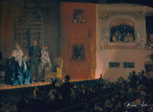 Théâtre du Gymnase in Paris - Adolph von Menzel - Reproductions de tableaux et peintures haut de gamme