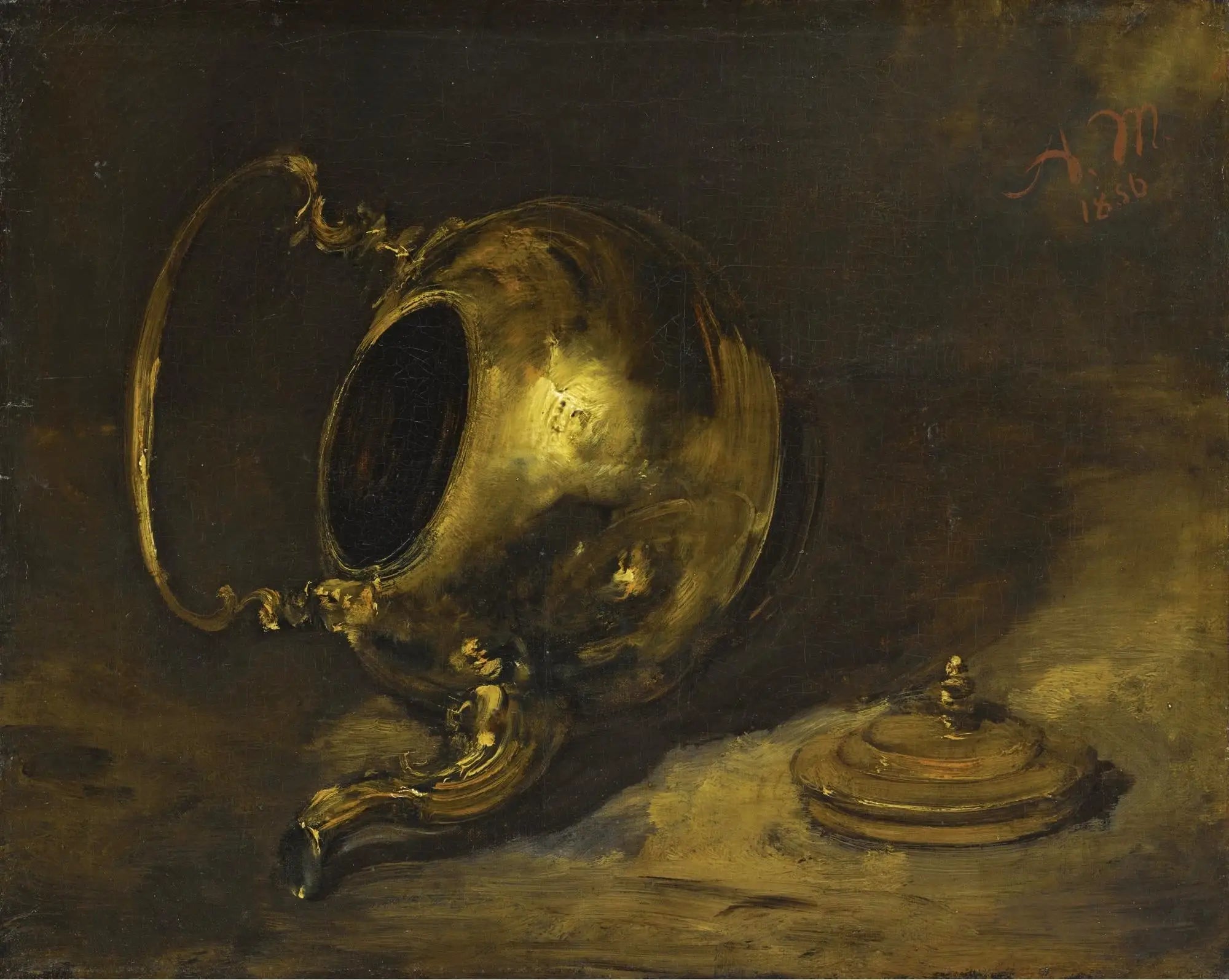 Théière renversée - Adolph von Menzel image 1 copie peinte à la main à l’huile