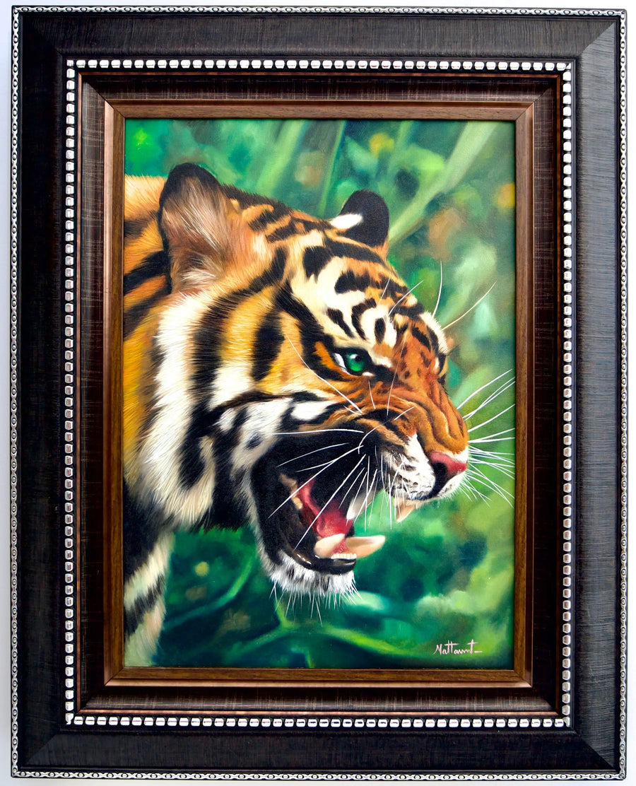 نمر ذو عيون خضراء | 50 × 70 سم