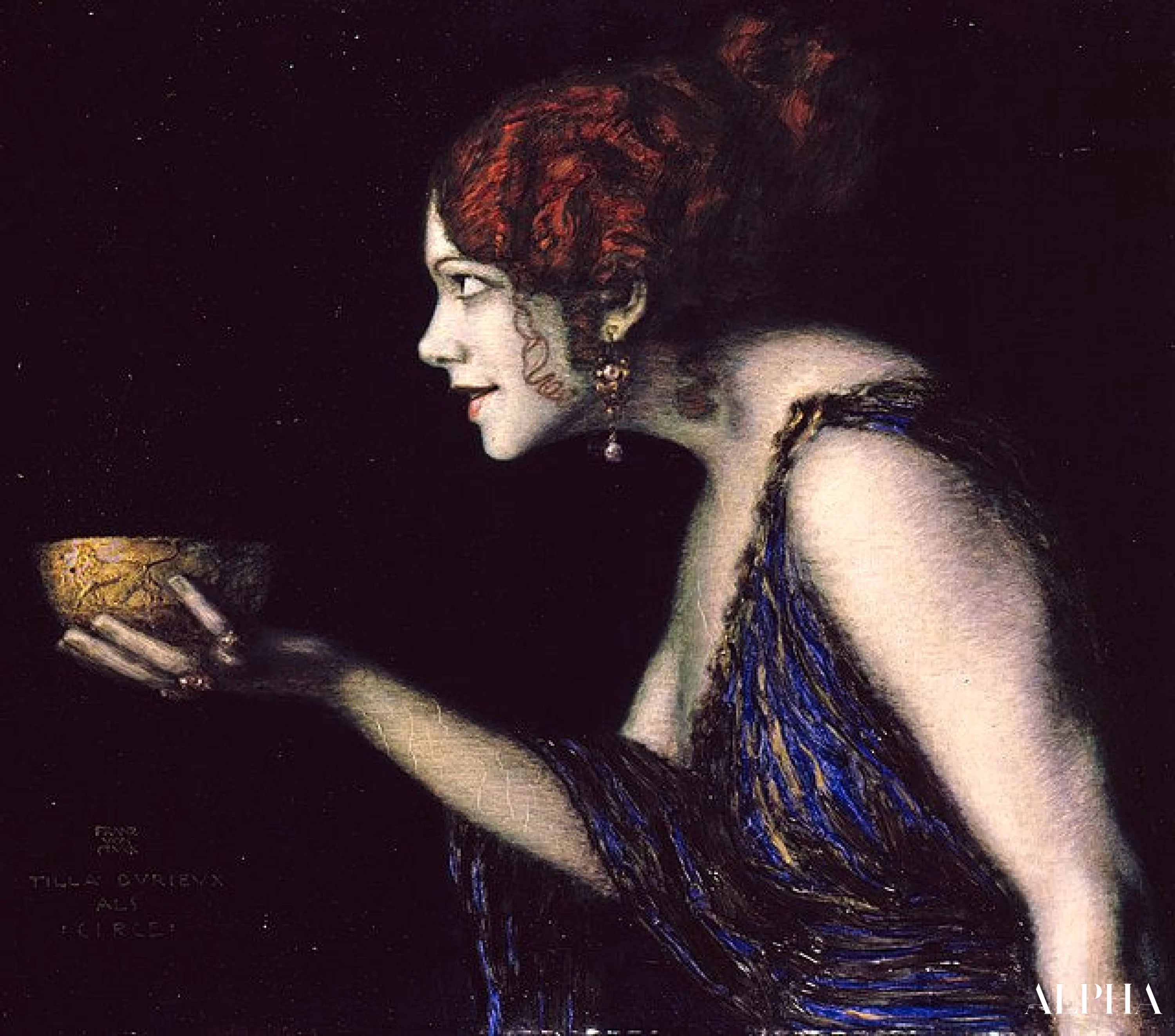 Reproduction du tableau « Tilla Durieux en tant que Circé - Franz von stuck » par Alpha Reproduction en peinture à l’huile