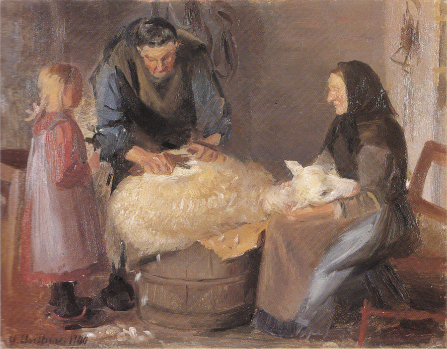 Tonte des moutons - Anna Ancher