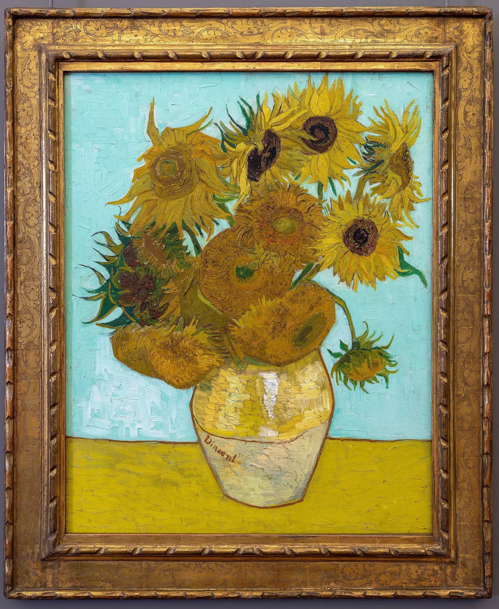 Tournesols (Nature morte : Vase avec douze tournesols) - Vincent van Gogh image 1 reproduction de peinture à l’huile