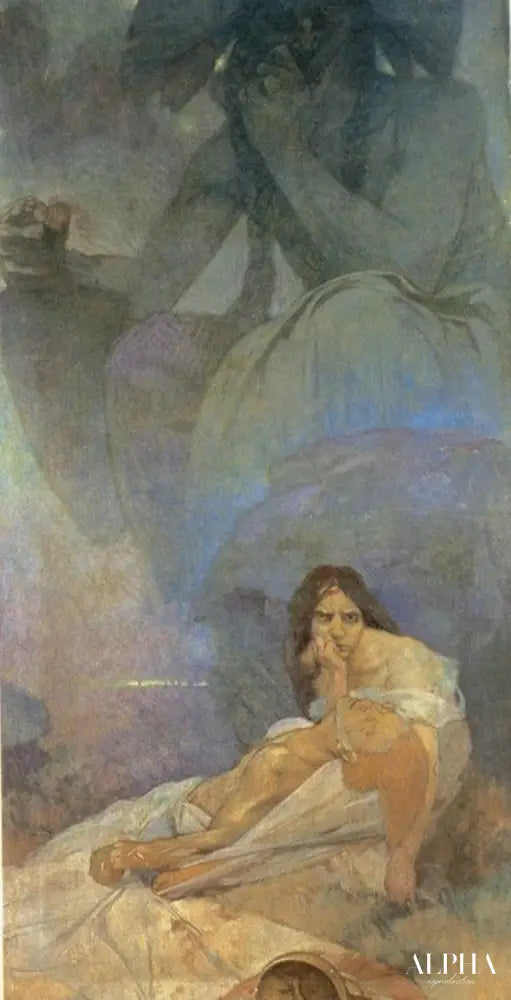 Tragédie projet pour une décoration du théâtre allemand à New York - Mucha - Reproductions de tableaux et peintures haut de gamme