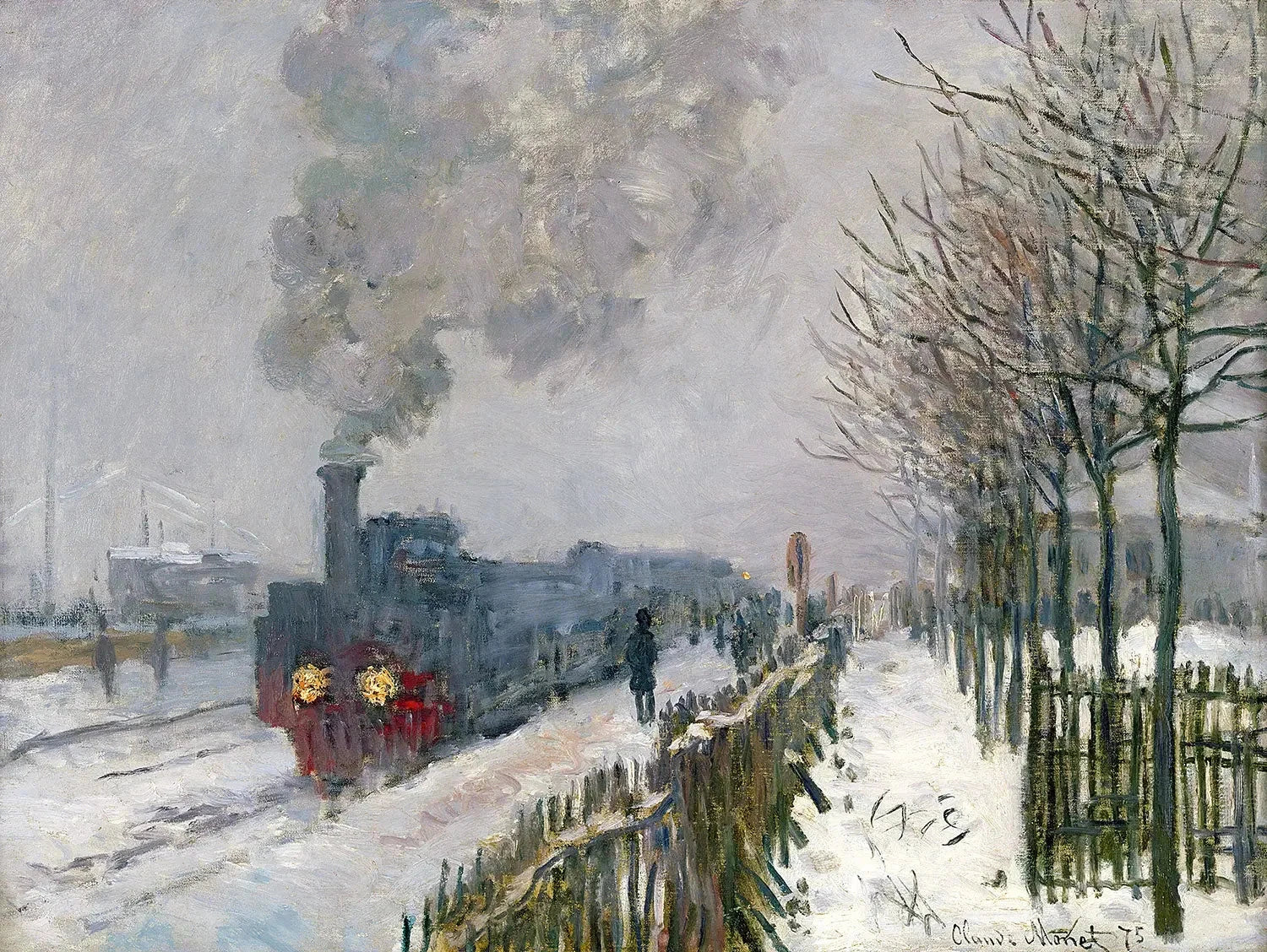 Le Train dans la neige, la Locomotive W356 par Claude Monet, 1875, musée Marmottan Monet