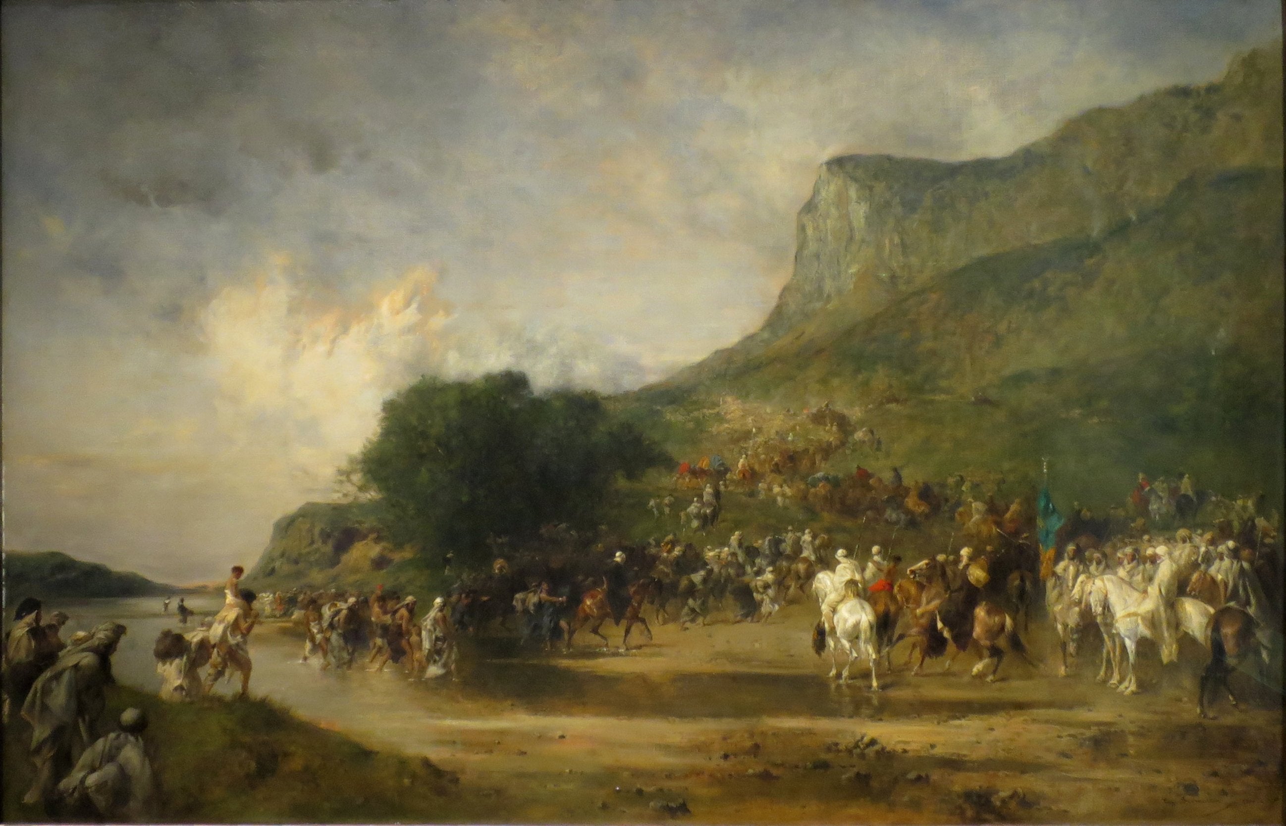 Tribu nomade en marche vers les pâturages - Eugène Fromentin image 1 reproduction artisanale de tableau