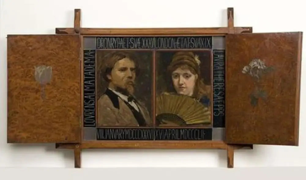 Triptyque avec portrait du peintre Lawrence Alma Tadema et de sa seconde épouse - Lawrence Alma-Tadema image 1 reproduction réalisée par Alpha Reproduction
