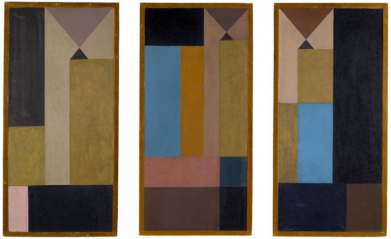 Triptyque. Composition verticale-horizontale à triangles réciproques - Sophie Taeuber