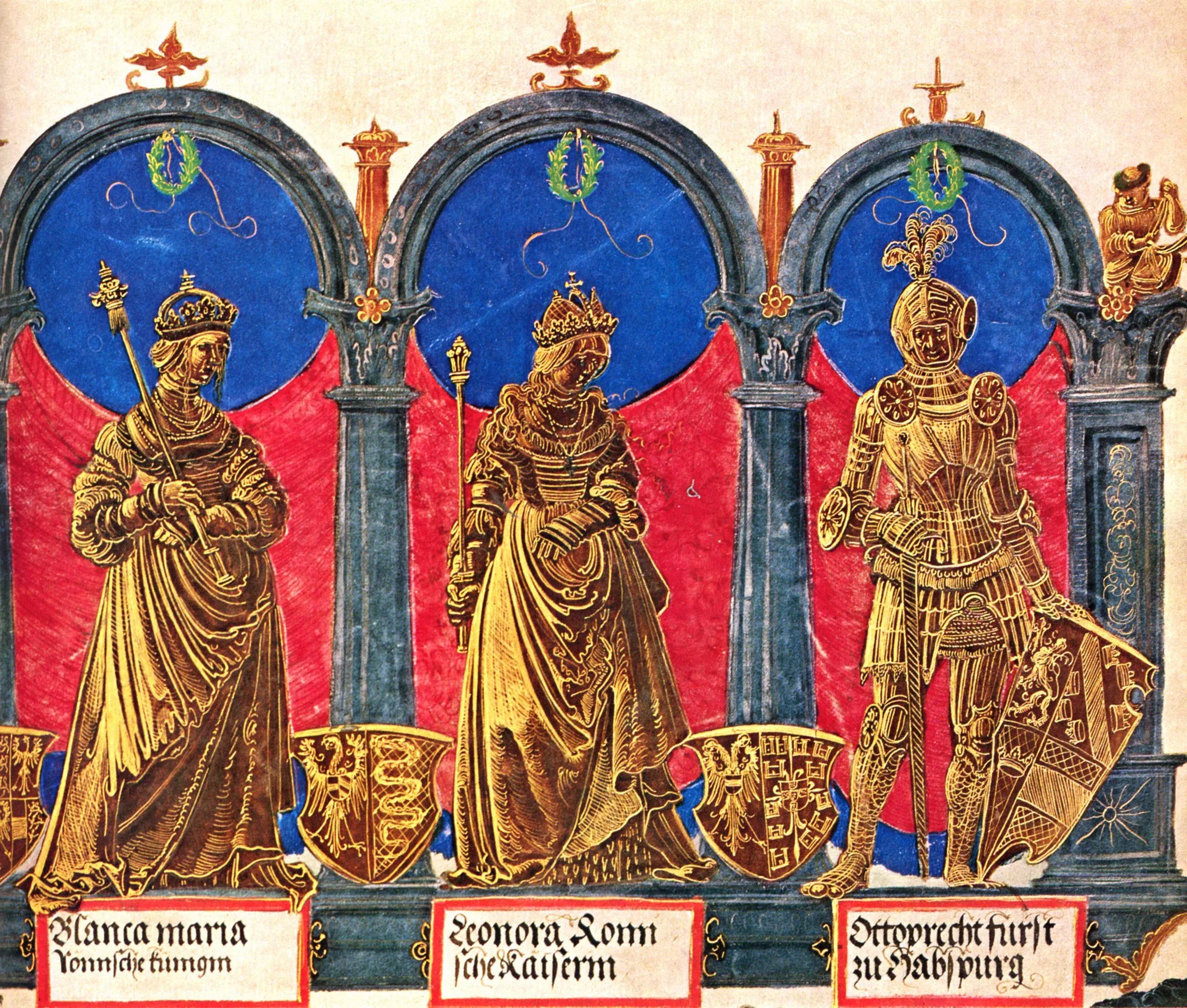 Triumphzug Kaiser Maximilians, Szene: Die Vorfahren des Kaisers, Detail - Albrecht Altdorfer image 1 copie de tableau peinte à la main