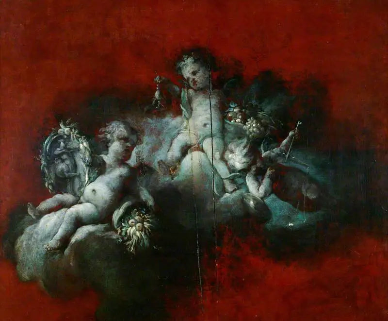 ثلاثة كيوبيد مع علامات الأبراج: العقرب، القوس، الميزان - فرانسوا بوشر