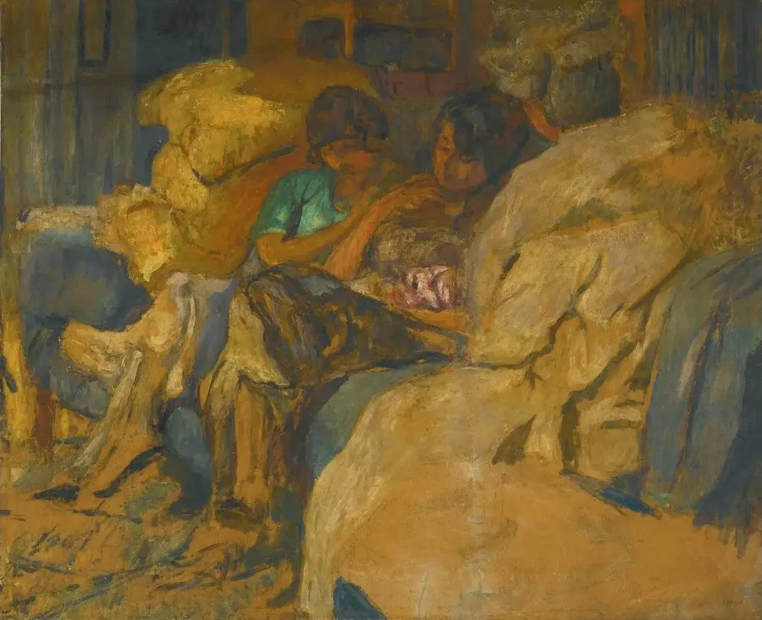 Trois femmes sur un canapé au Clos Cézanne - Édouard Vuillard image 1 reproduction artisanale de tableau
