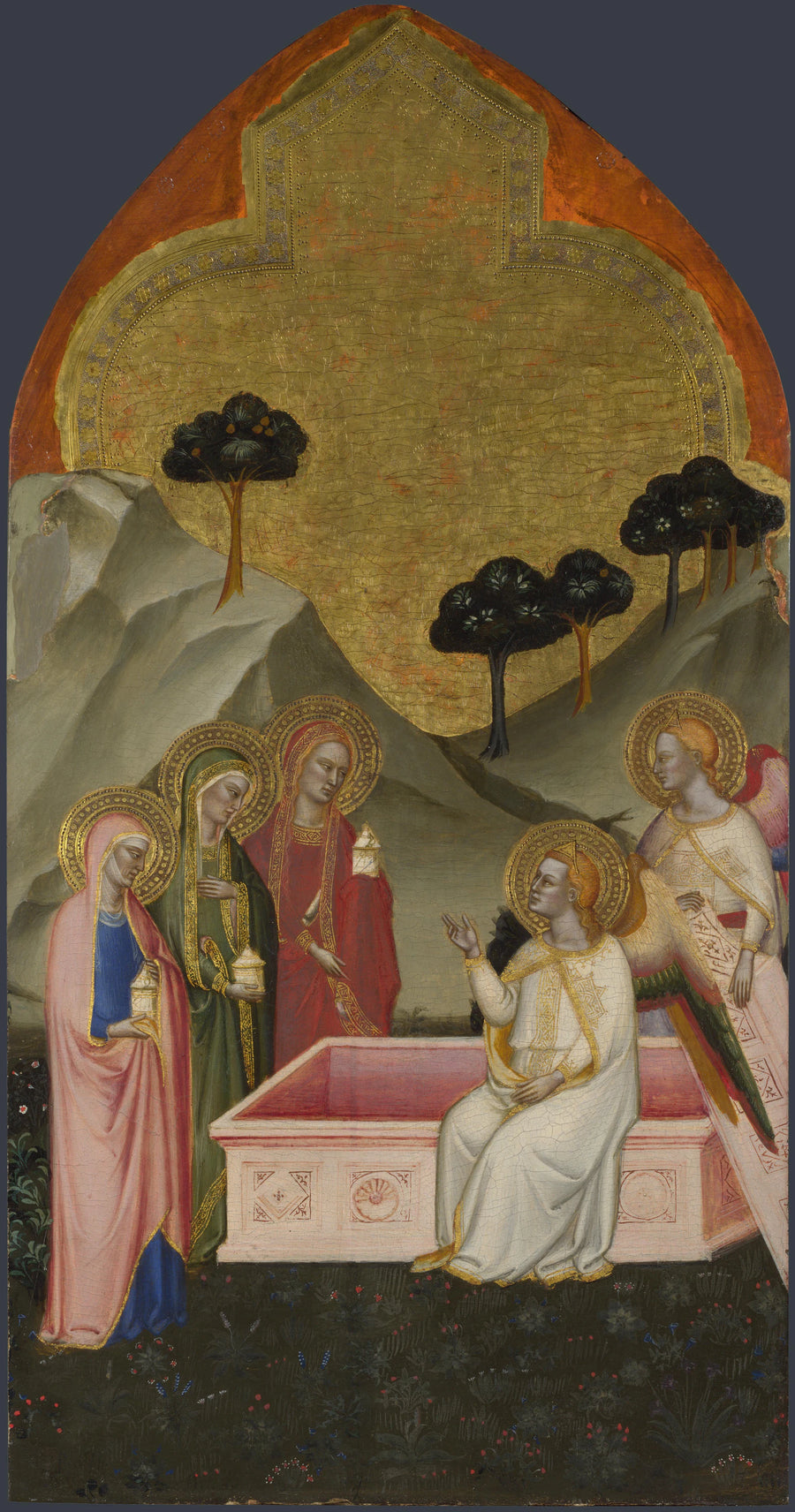 Les Trois Maries au Sépulcre : panneau du niveau supérieur - Jacopo di Cione
