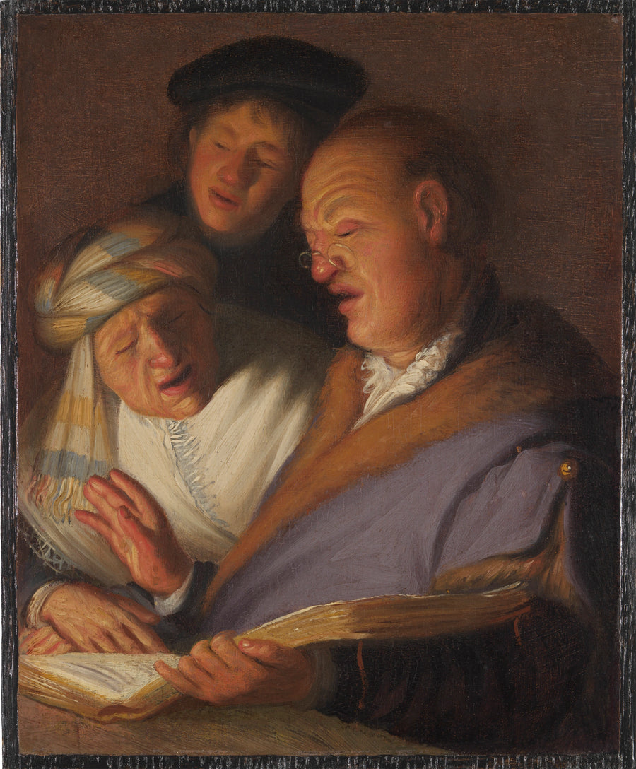 Trois musiciens, allégorie de l’Ouïe — Rembrandt, vers 1624–1625, The Leiden Collection