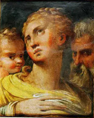 Trois Têtes - Parmigianino image 1 copie de tableau peinte à la main