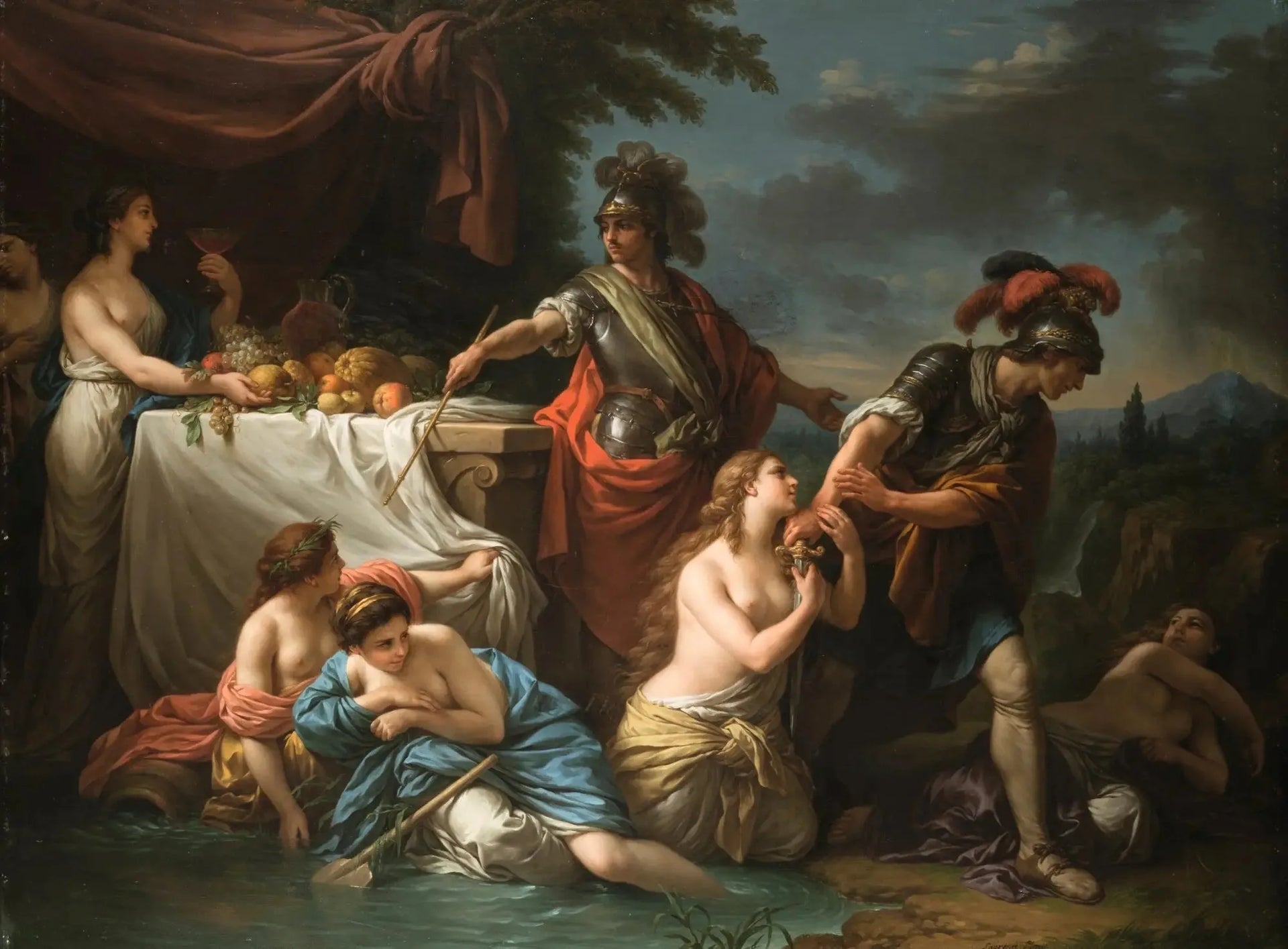 Ubalde et le chevalier Danois - Louis Jean François Lagrenée image 1 copie de tableau peinte à la main