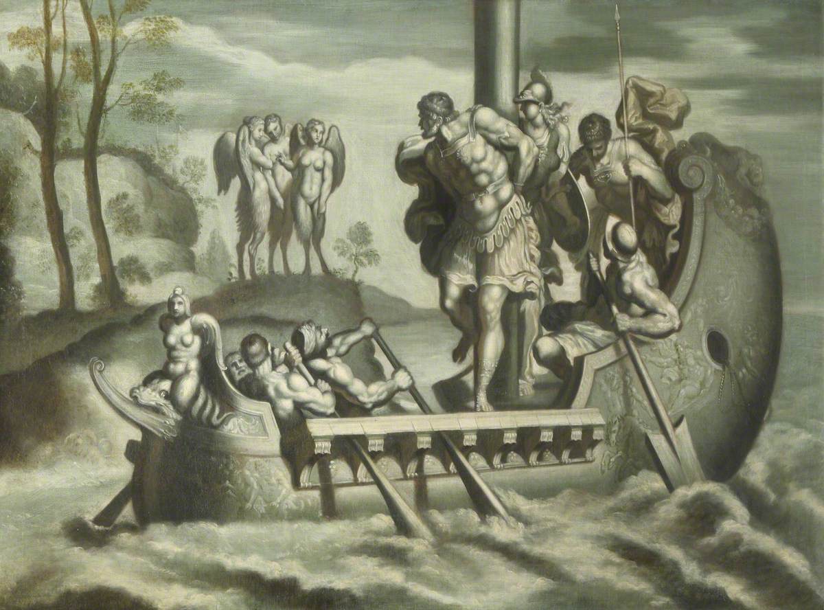 Ulysse et les sirènes - Annibale Carracci image 1 reproduction artisanale de tableau