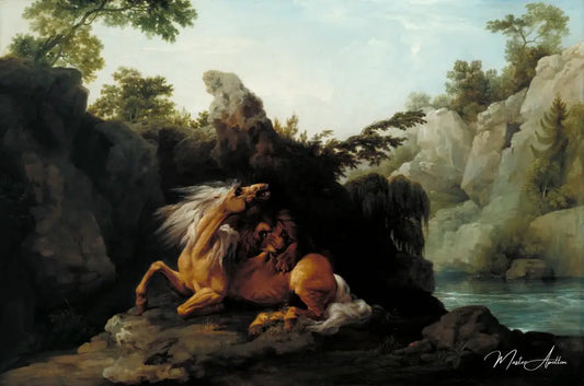 Un cheval dévoré par un lion - George Stubbs - Reproductions de tableaux et peintures haut de gamme