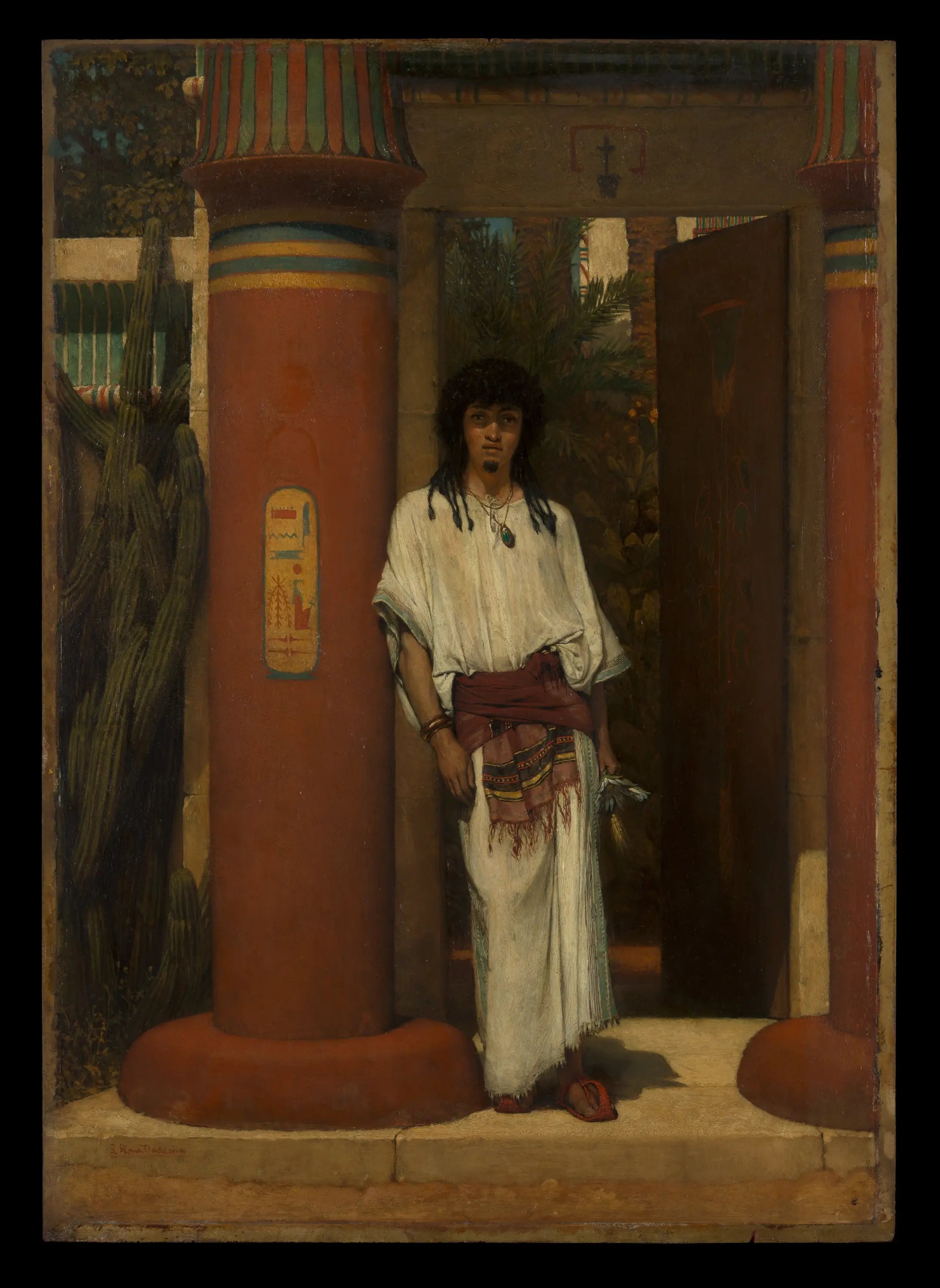 Un Égyptien dans une porte - Lawrence Alma-Tadema image 1 copie peinte à la main à l’huile