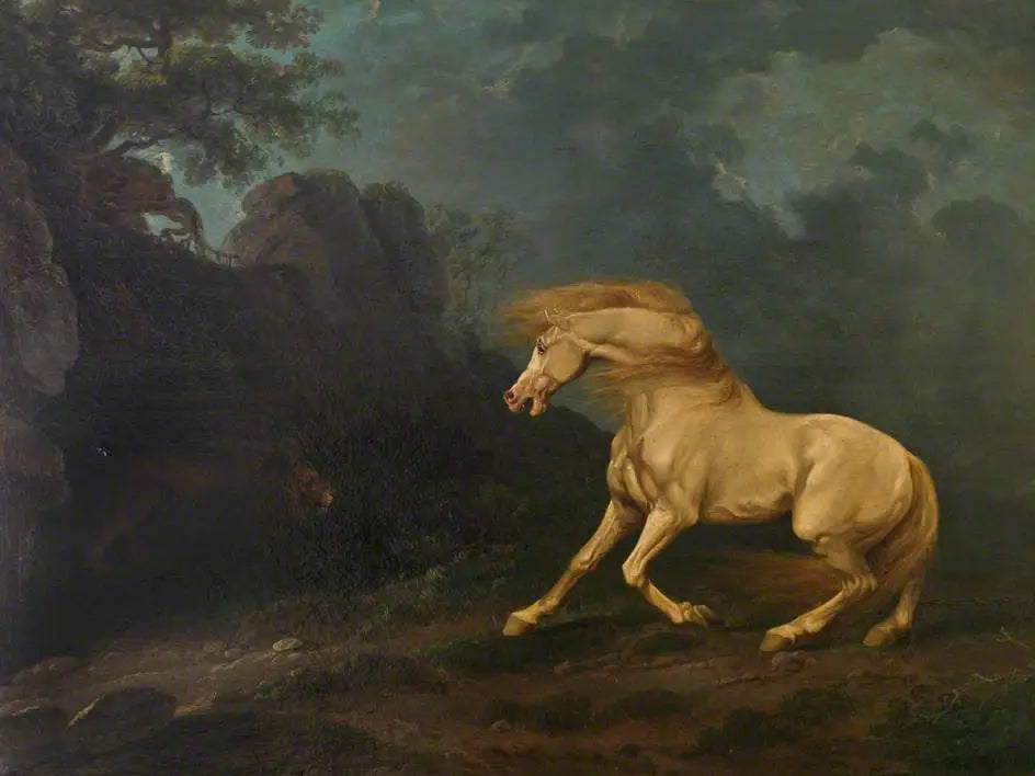 Un étalon surpris par un lion - George Stubbs - Alpha Reproduction
