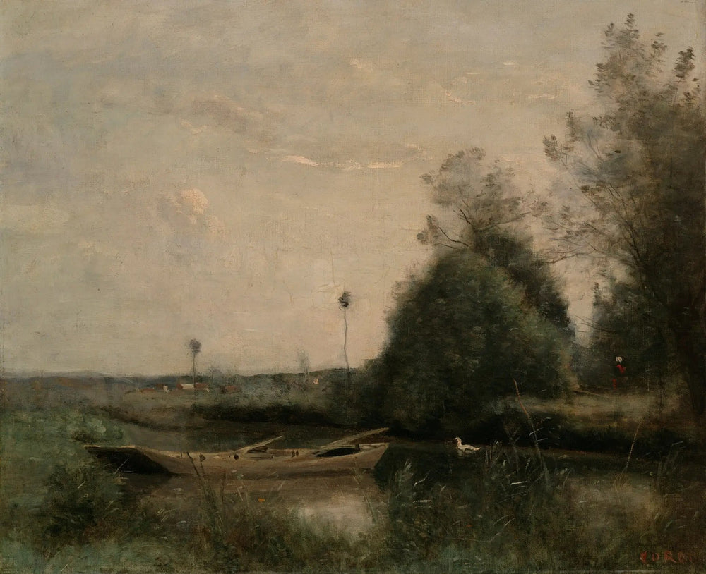 Un étang à Mortain - Jean-Baptiste Camille Corot image 1 copie de tableau peinte à la main