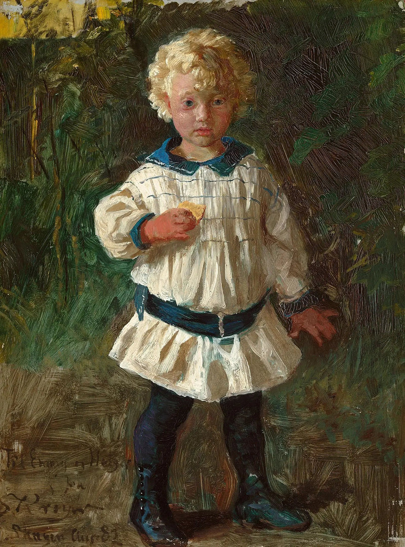 صورة لصبي أشقر. Portrait de Jens Drachmann. - Peder Severin Krøyer