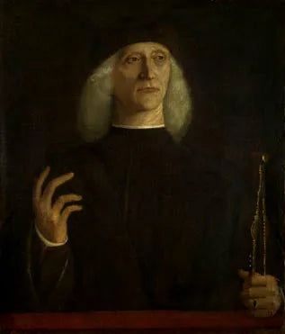 Un homme avec un compas (?) - Gentile Bellini image 1 reproduction de peinture à l’huile