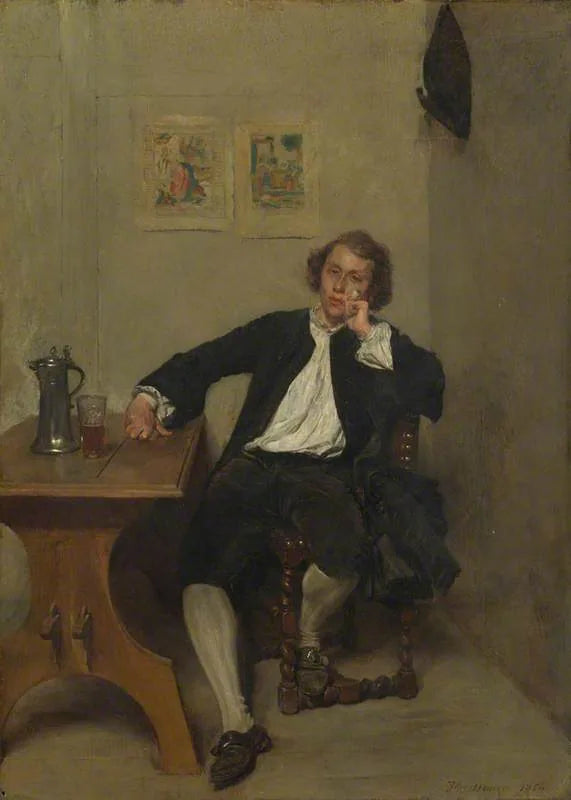 Un homme en noir fumant la pipe - Ernest Meissonier image 1 reproduction de peinture à l’huile