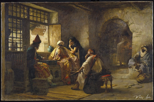 Un jeu intéressant - Frederick Arthur Bridgman - Reproductions de tableaux et peintures haut de gamme