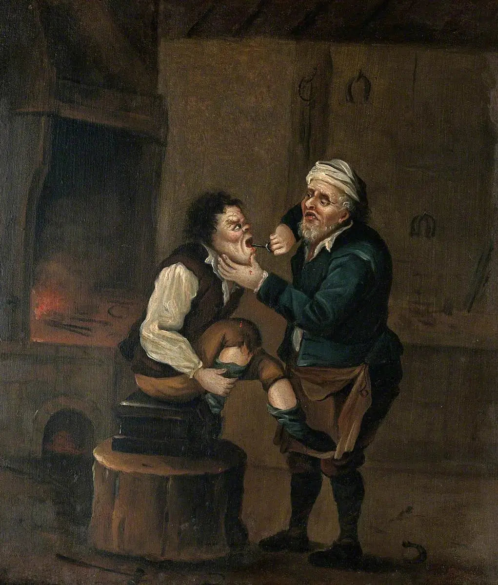 Un maréchal-ferrant extrait une dent de la bouche d’un homme - David Teniers le Jeune - Alpha Reproduction