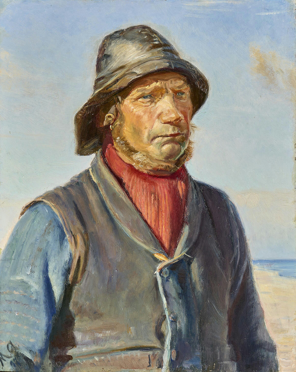 Un pêcheur de Skagen (2) - Michael Peter Ancher image 1 tableau peint à l’huile sur toile