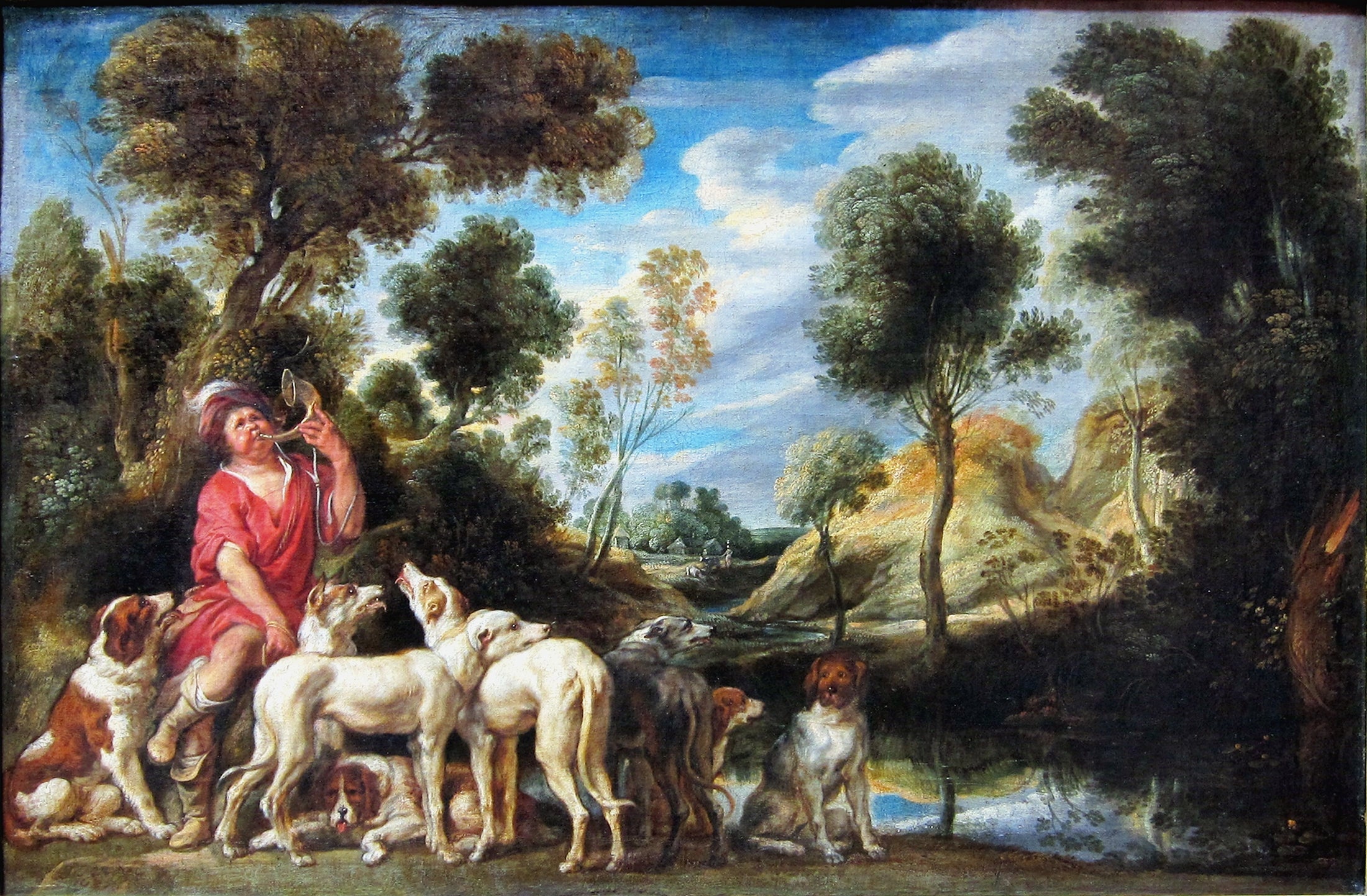 Un piqueur et ses chiens - Jacob Jordaens image 1 reproduction réalisée par Alpha Reproduction