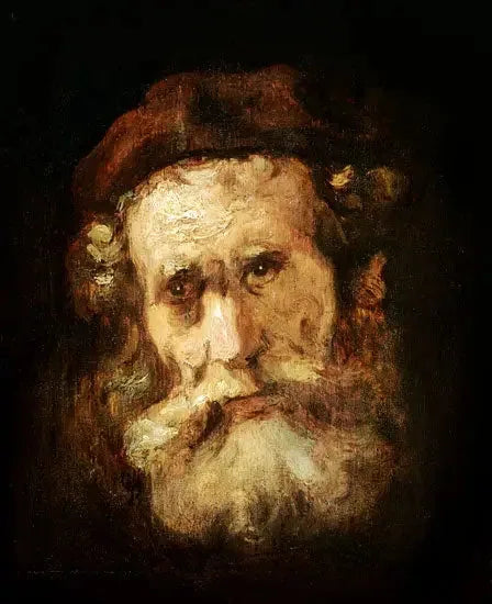Un rabbin - Rembrandt image 1 copie peinte à la main à l’huile